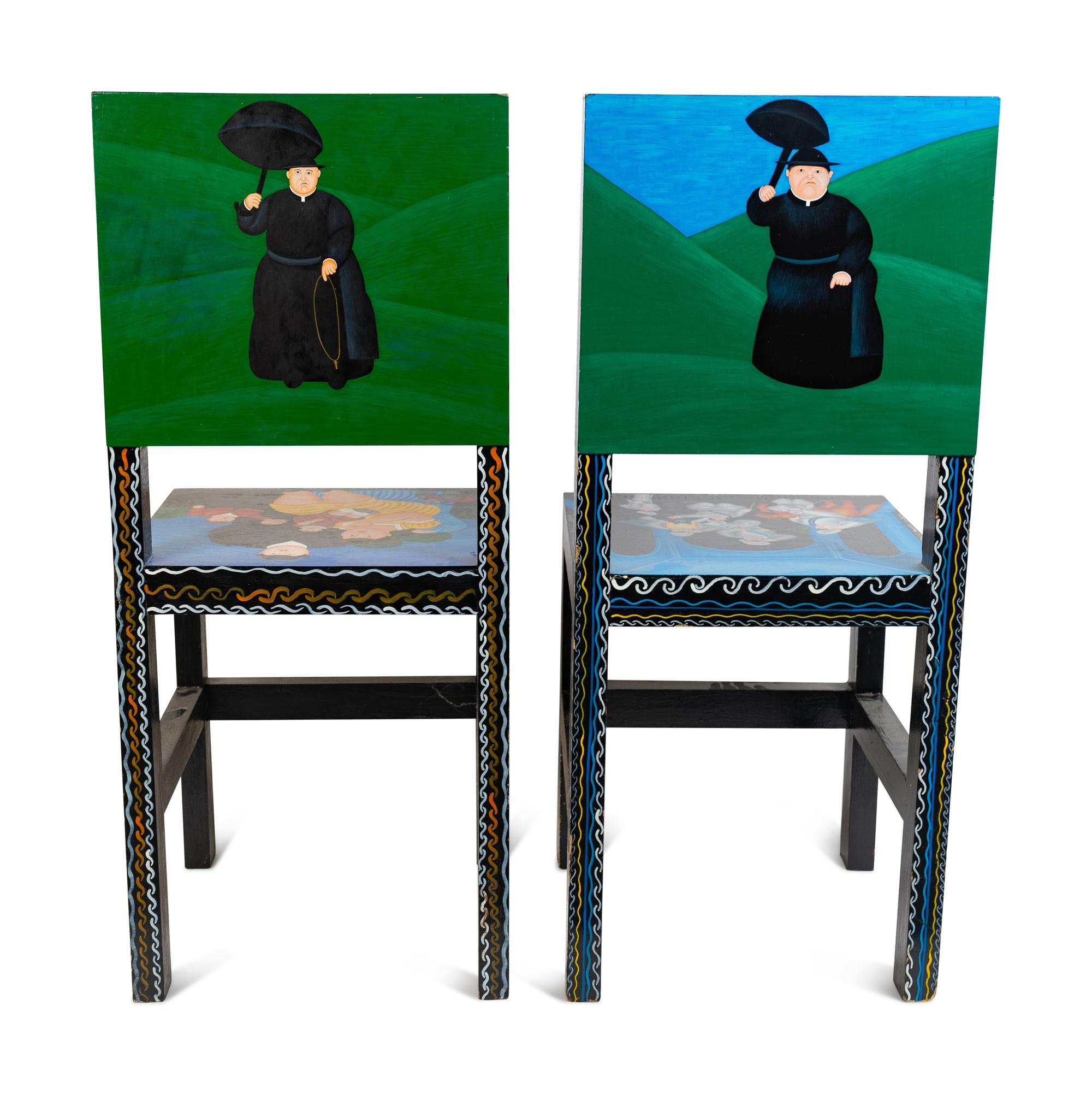 A Pair of Painted Side Chairs
