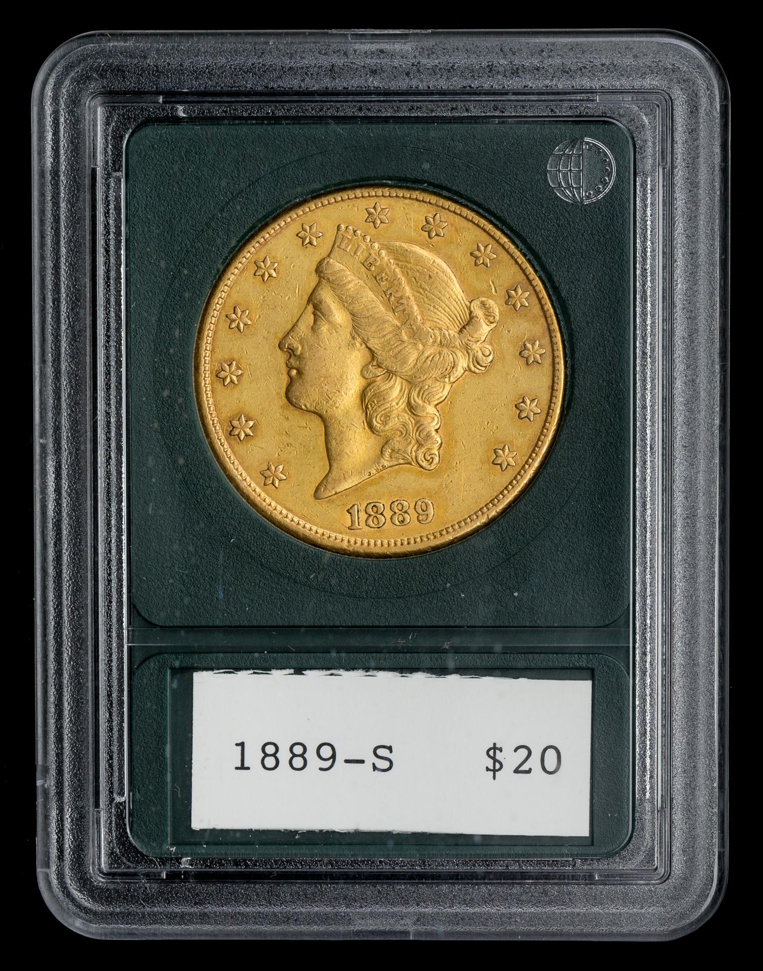 A United States 1889-S Liberty Head $20 Gold Coin