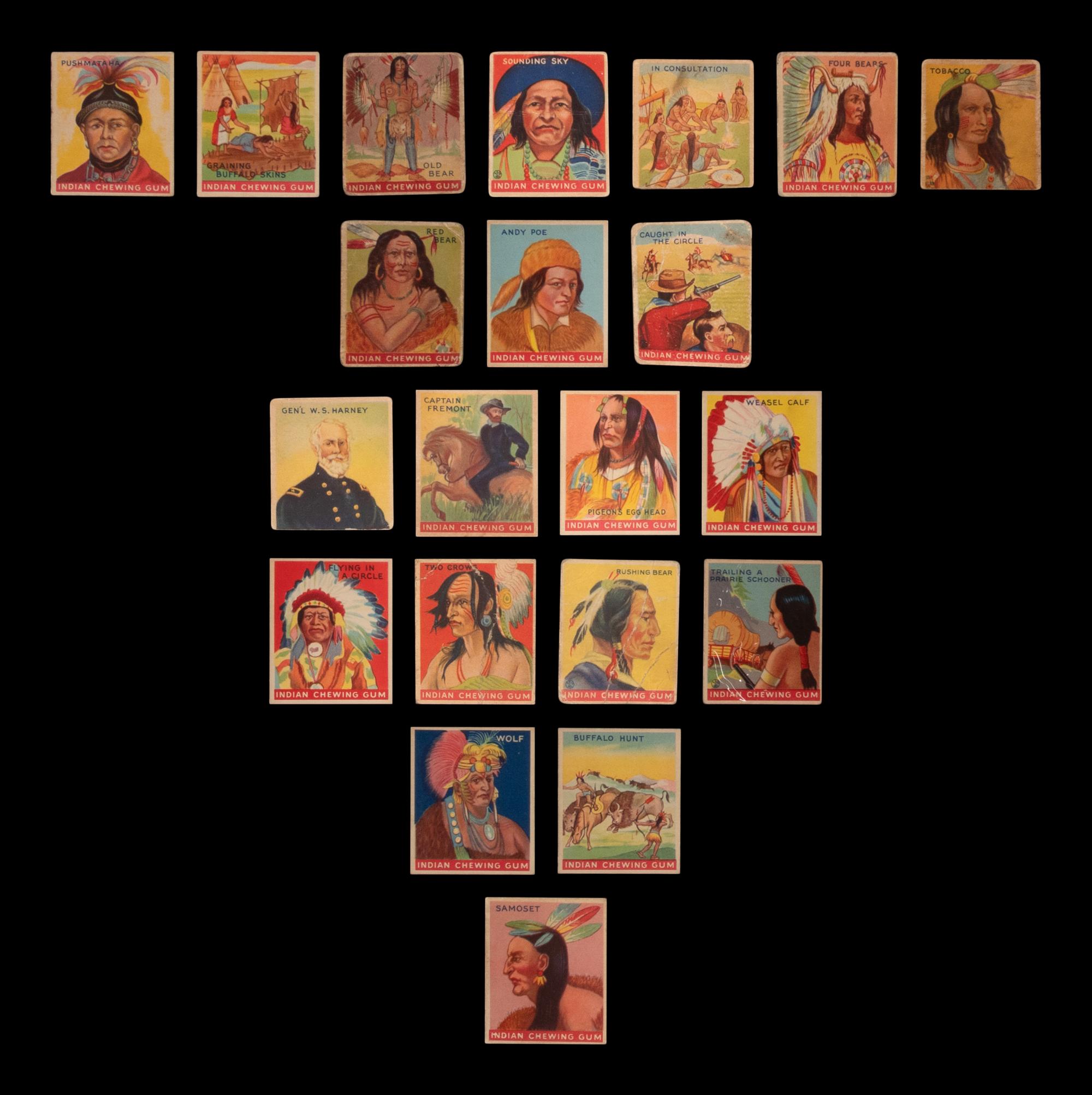 A Collection of 1933 Indian Chewing Gum Indian Cards and Nine 1947 Goudey R773 Indian Cards