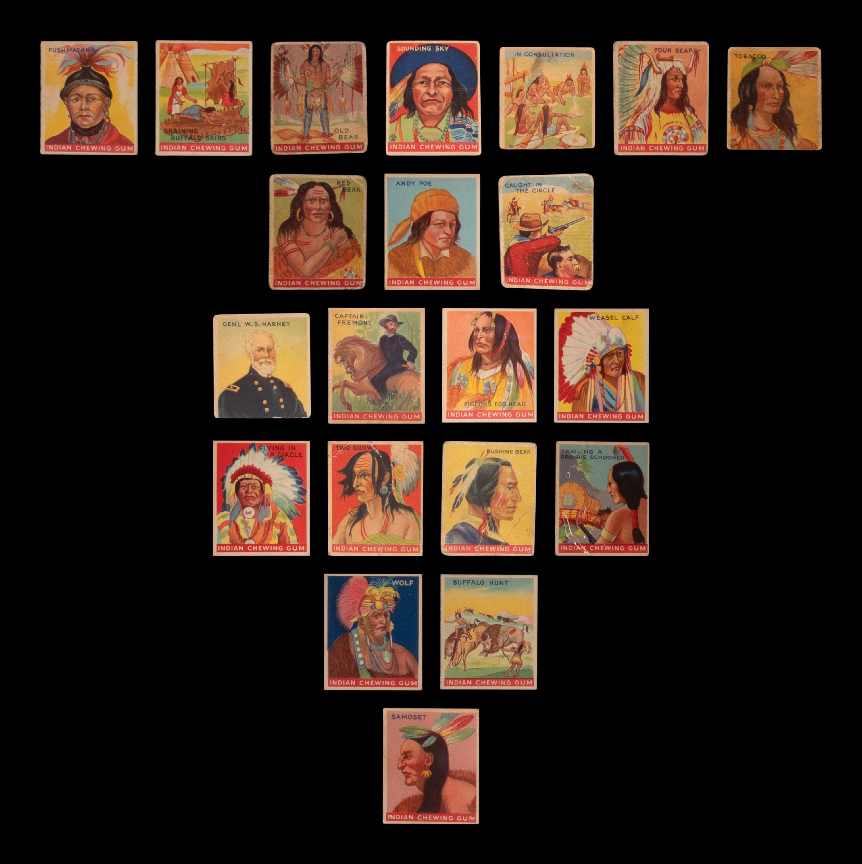 A Collection of 1933 Indian Chewing Gum Indian Cards and Nine 1947 Goudey R773 Indian Cards