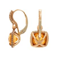 Spessartine Garnet, Diamond, and Rose Gold Earrings