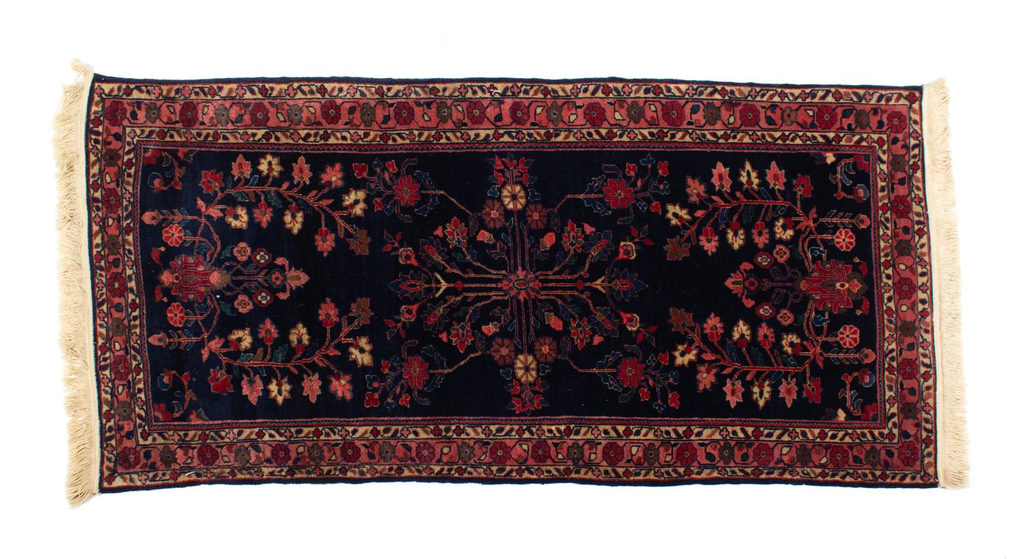 Two Sarouk Wool Rugs Larger 60 x 30 inches — 20TH CENTURY