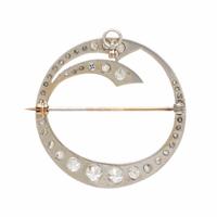 Diamond Circle Brooch
