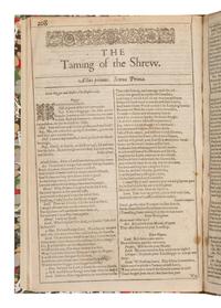 Shakespeare, William (1564-1616). As You Like It . -- The Taming of the Shrew . [Two complete plays extracted from: The First Folio]. [London: Isaac laggard and Ed. Blount, 1623].