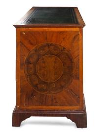 A George II Style Oyster Veneered Pedestal Desk