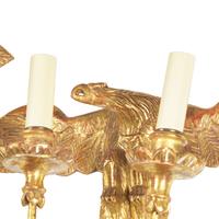 A Pair of Federal Style Giltwood Two-Light Eagle Wall-Lights