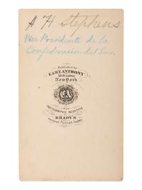 [DAVIS, Jefferson (1808-1889)]. 3 CDVs of Jefferson DAVIS, Varina DAVIS, and Alexander H. Stephens.