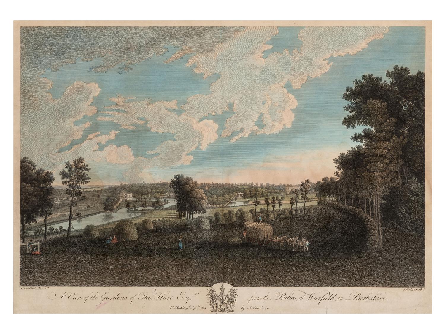 Four English Hand-Colored Landscape Engravings