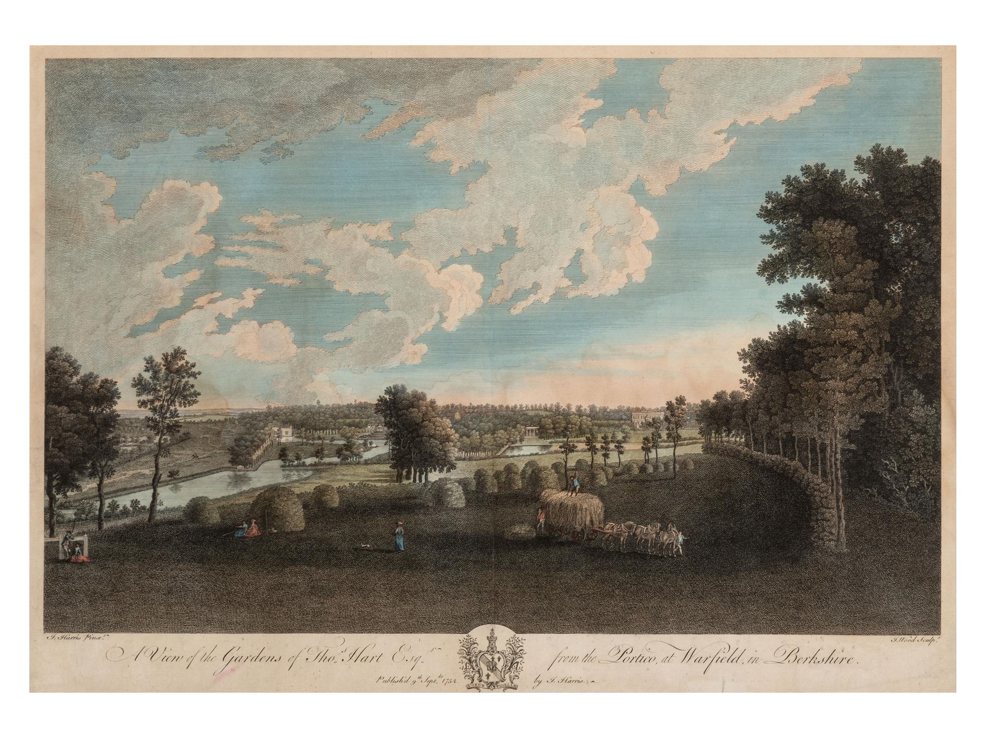Four English Hand-Colored Landscape Engravings