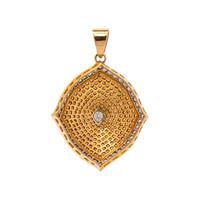 COLORED DIAMOND AND DIAMOND PENDANT