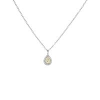 Hubert, Yellow Diamond, Diamond, and White Gold Pendant Necklace