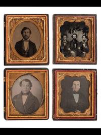 [EARLY PHOTOGRAPHY]. A group of 33 daguerreotypes, ambrotypes, tintypes, and CDVs of men of varying ages, including: