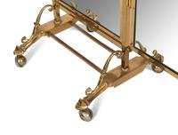 A Tri-Fold Brass Cheval Mirror