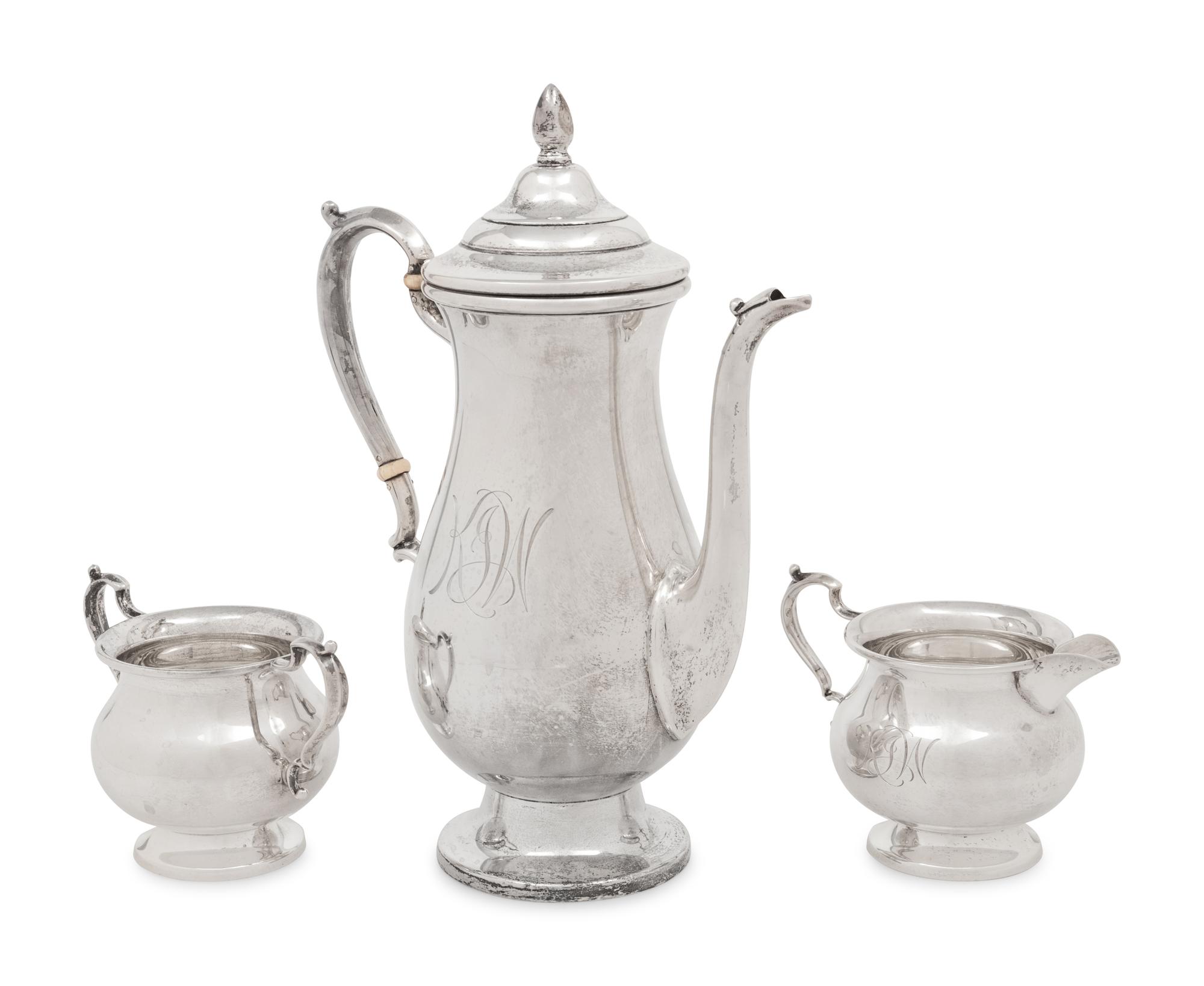 An American Silver Three-Piece Coffee Service