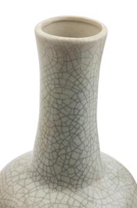 A Pair of Chinese Crackle Glazed Porcelain Bottle Vases