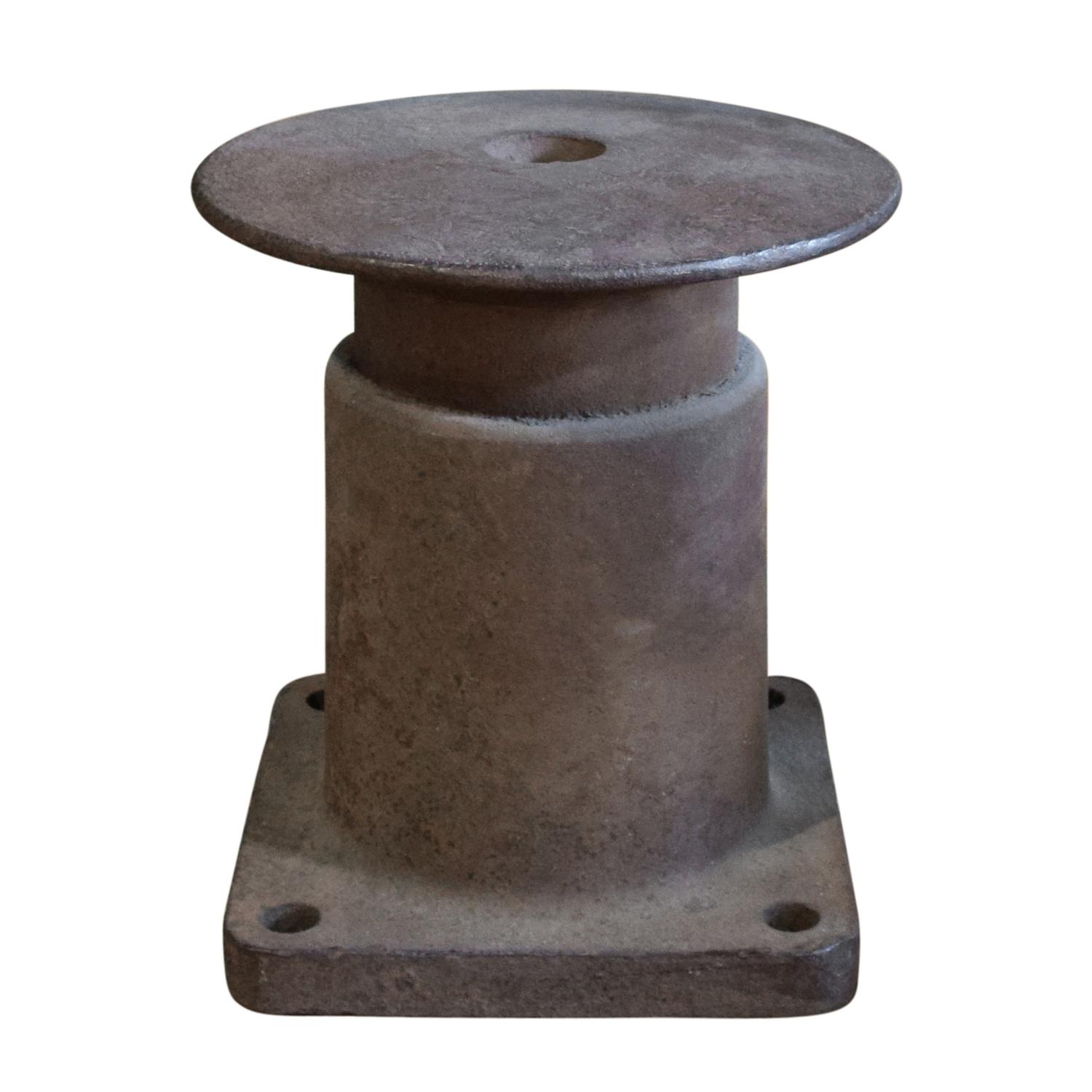 A Cast Iron Single Bitt Bollard 14" W x 14" D x 15 " H — United States, 20th Century