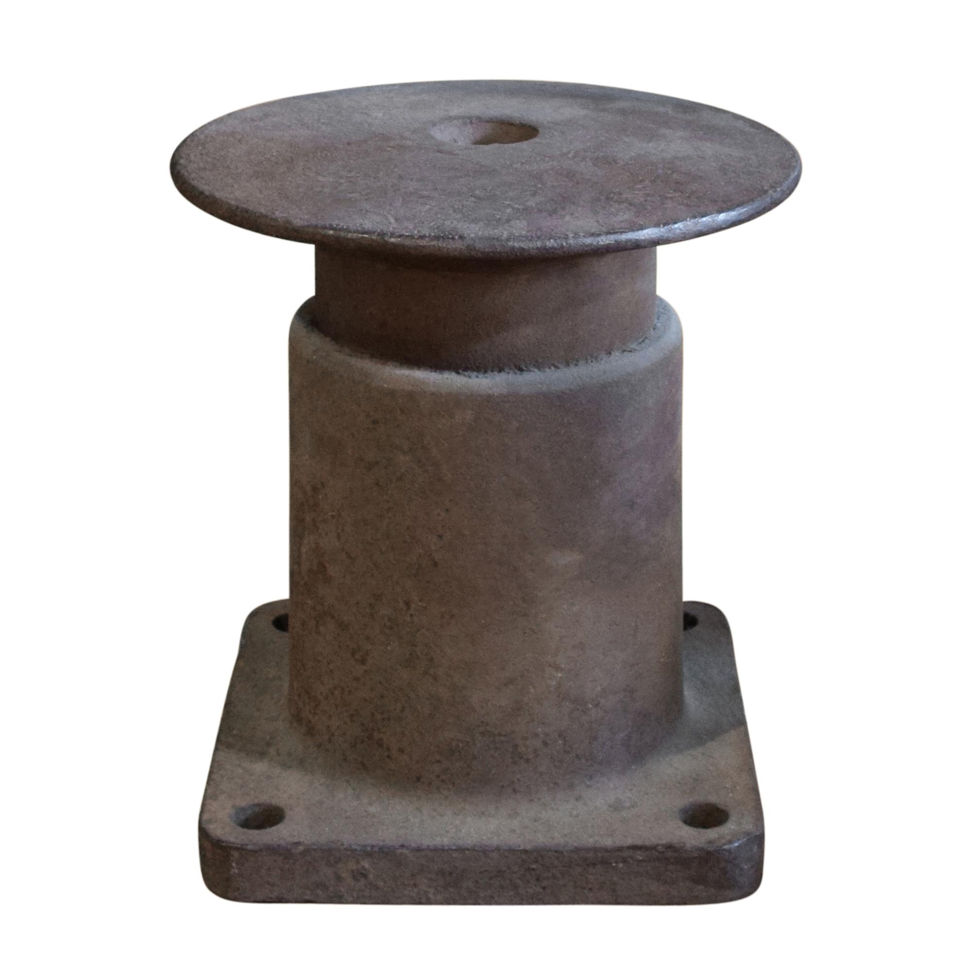 A Cast Iron Single Bitt Bollard 14" W x 14" D x 15 " H — United States, 20th Century