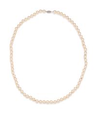 A 14 Karat White Gold and Cultured Pearl Necklace,