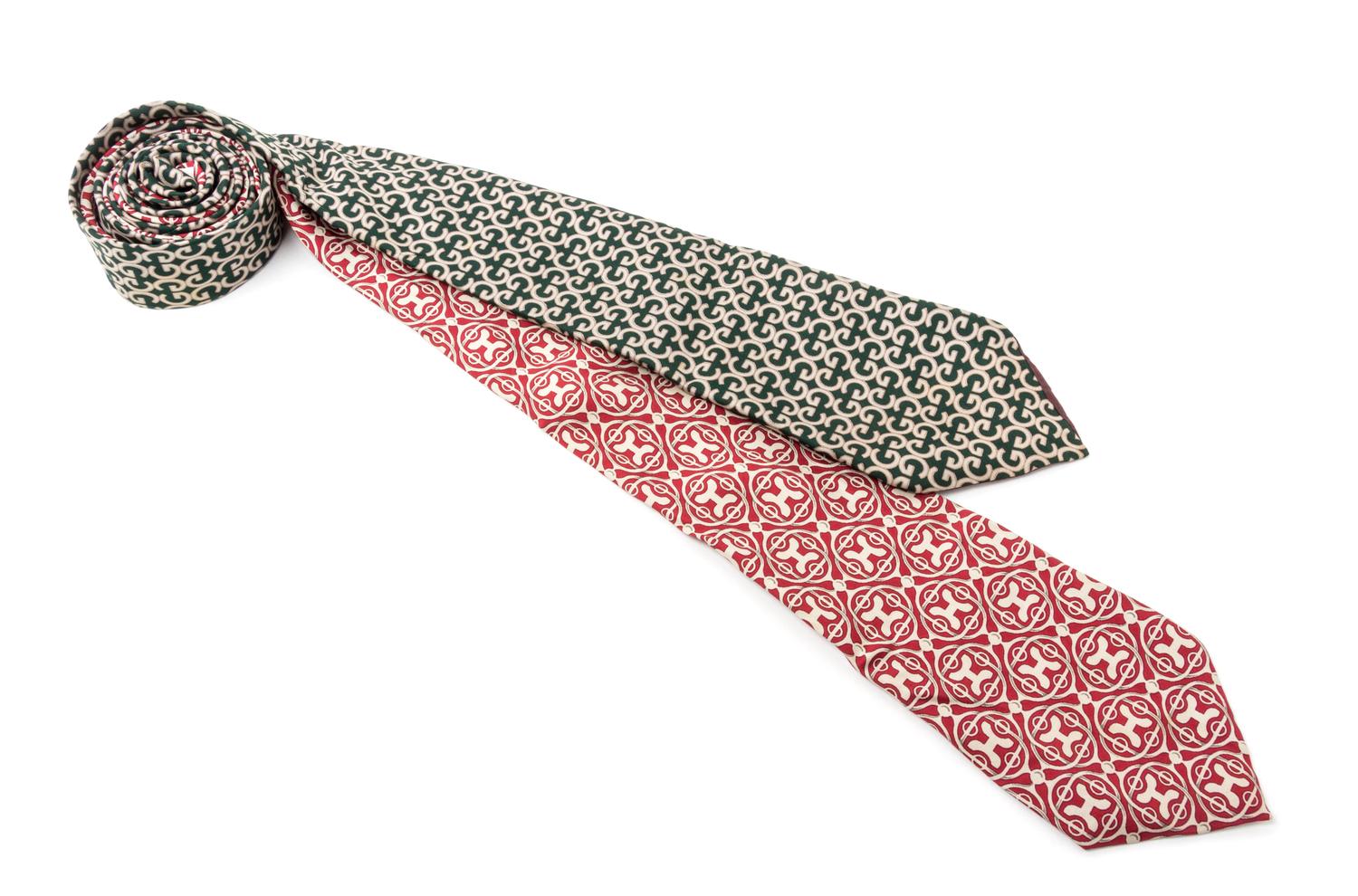 A Pair of Hermes and Gucci Neckties,