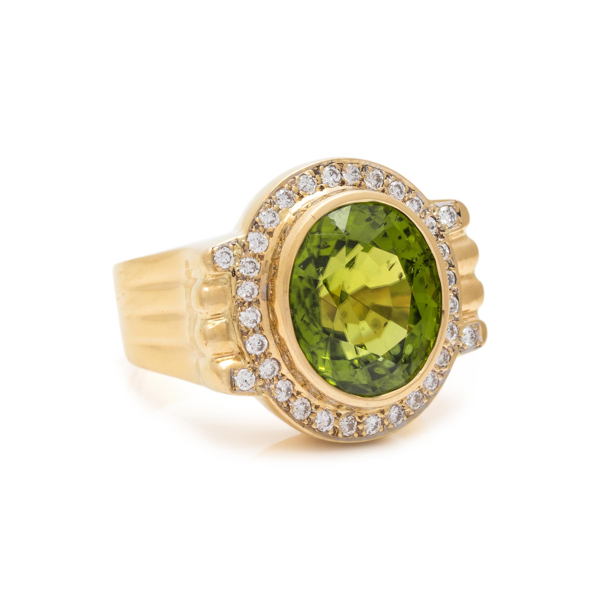 PERIDOT AND DIAMOND RING