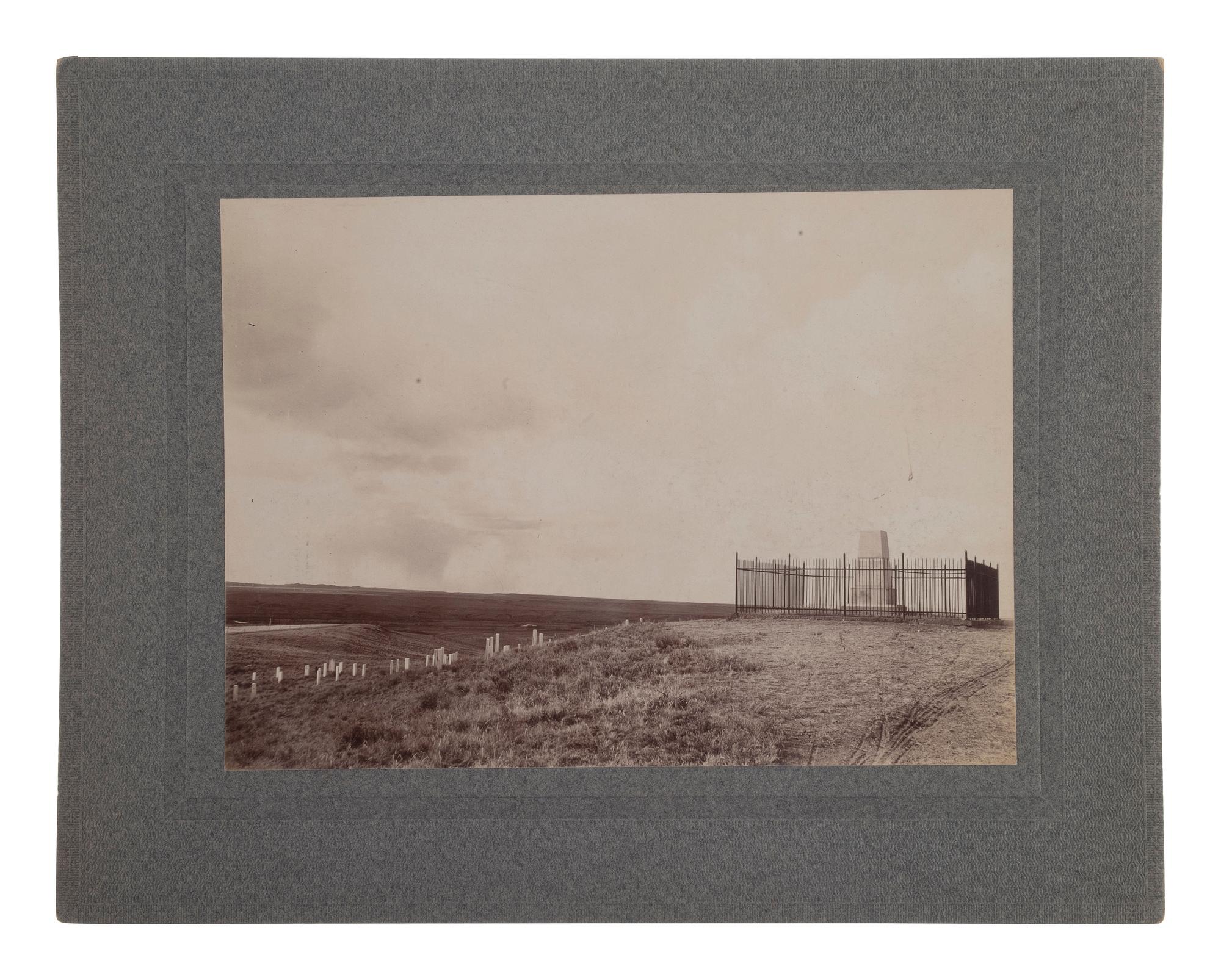 [LATE INDIAN WARS - CUSTER]. 4 photographs related to Little Bighorn, incl. battlefield monument.