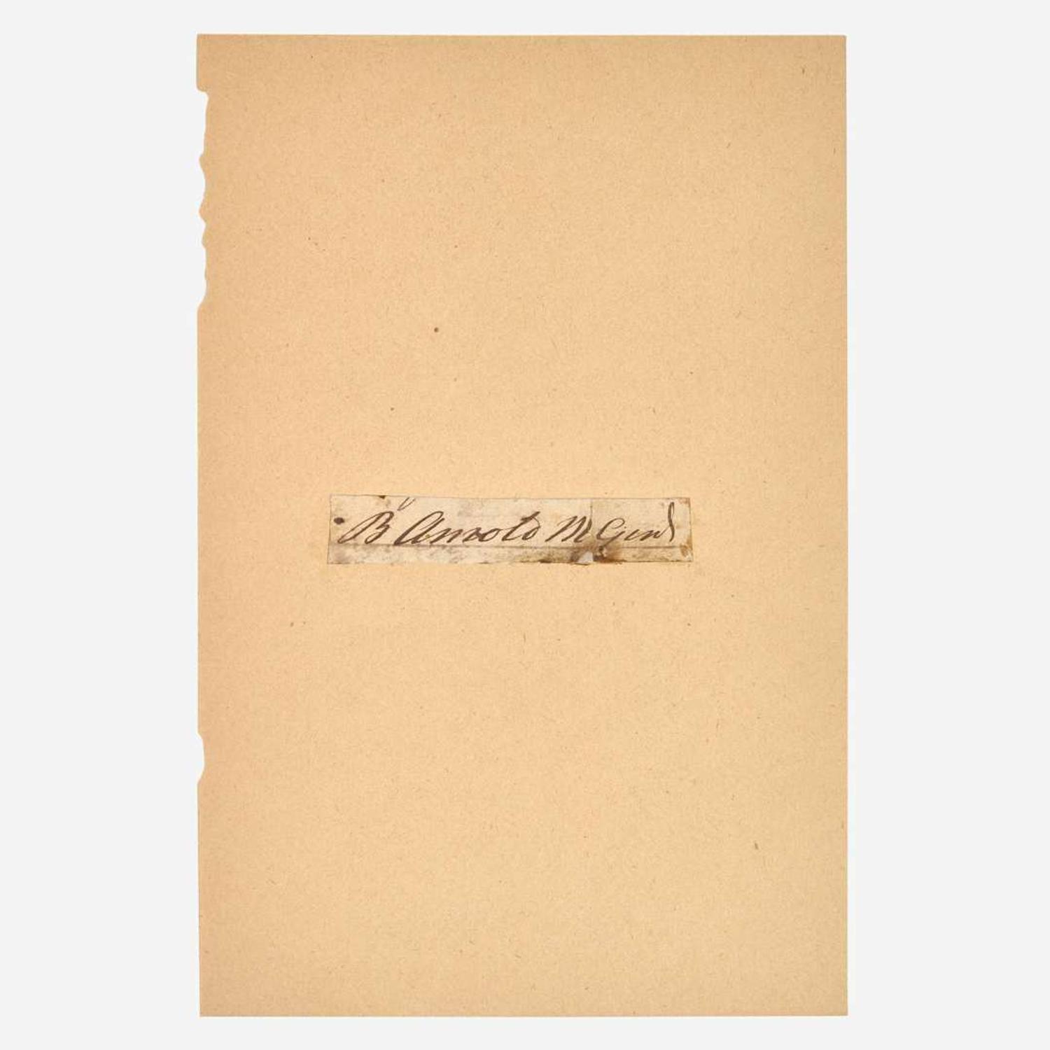 [American Revolution] Arnold, Benedict Cut Signature