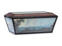An Italian Leather Clad Watercolor Inset Trunk