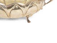 A Continental Silver Plate Bowl with Dragon-Form Handles