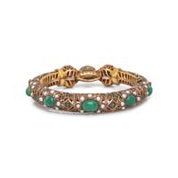 EMERALD AND SEED PEARL BANGLE BRACELET
