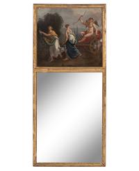 A French Giltwood Trumeau Mirror