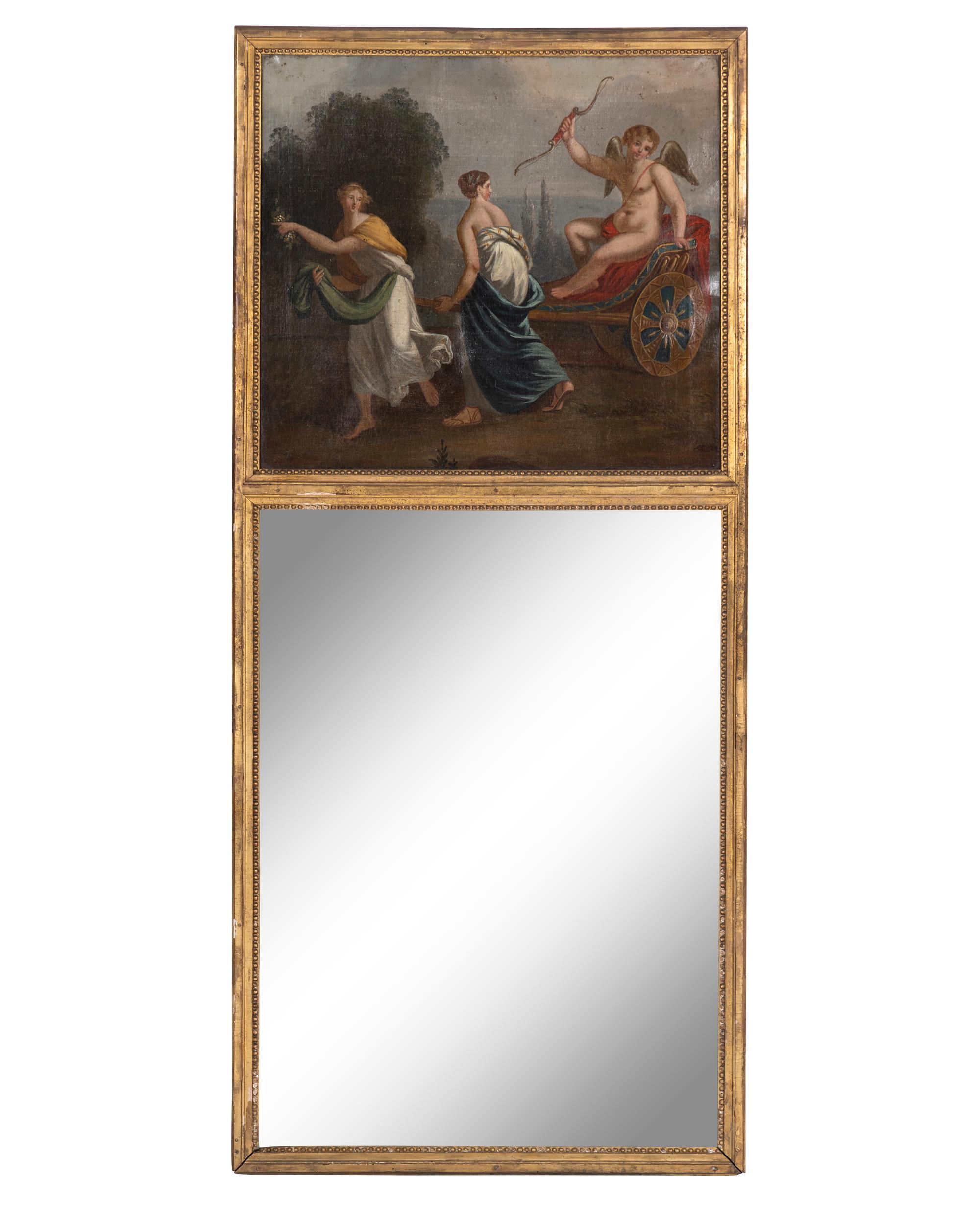 A French Giltwood Trumeau Mirror