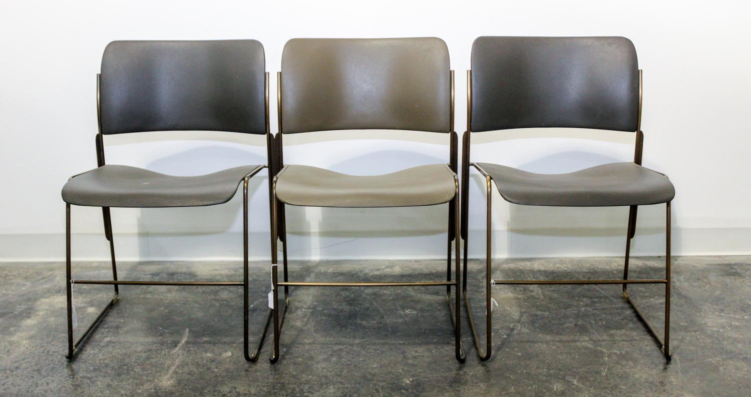 Three David Rowland 40/4 Chairs Height 30 inches.