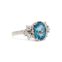BLUE TOPAZ AND DIAMOND RING