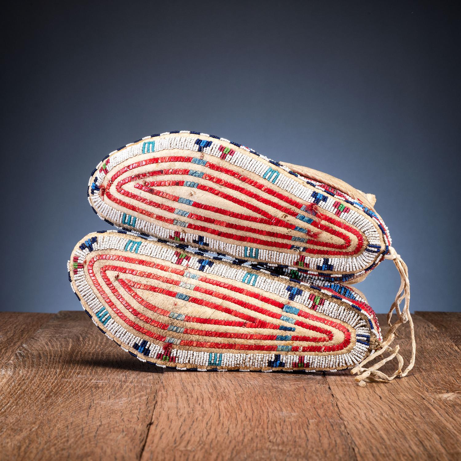 Sioux Fully Quilled and Beaded Moccasins