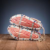 Sioux Fully Quilled and Beaded Moccasins