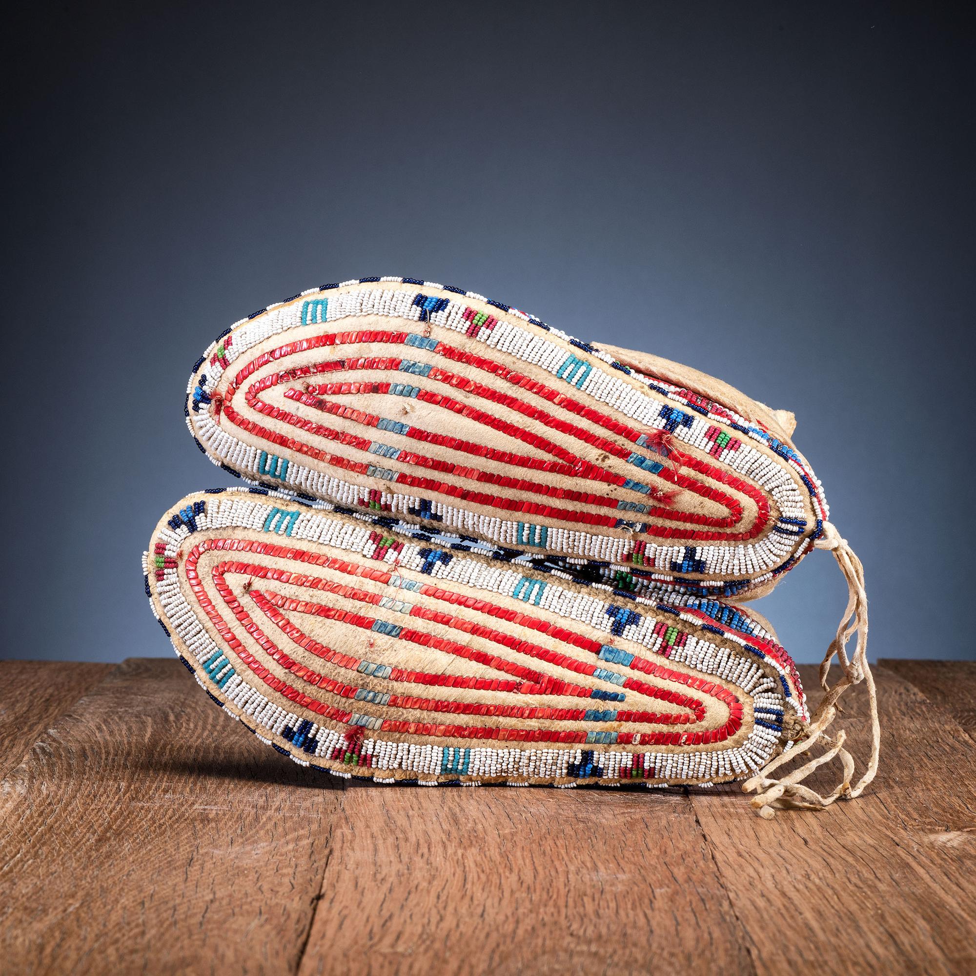 Sioux Fully Quilled and Beaded Moccasins