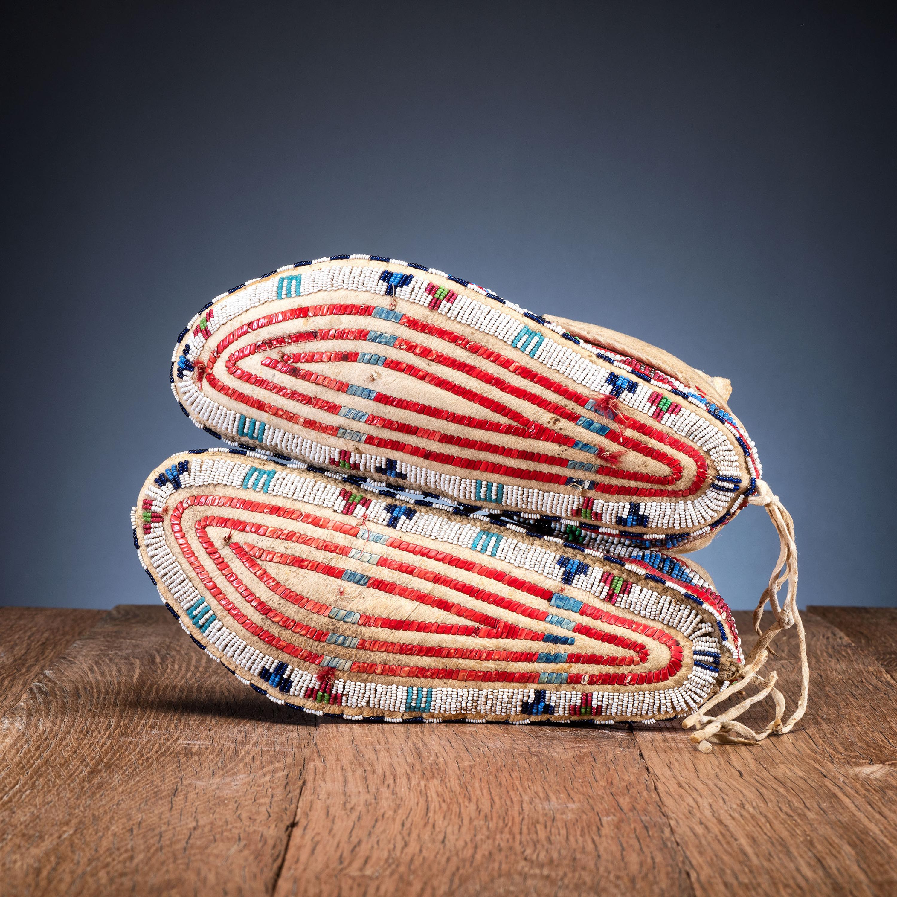 Sioux Fully Quilled and Beaded Moccasins