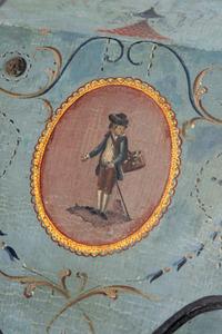 A George III Paint-Decorated Cutlery Box