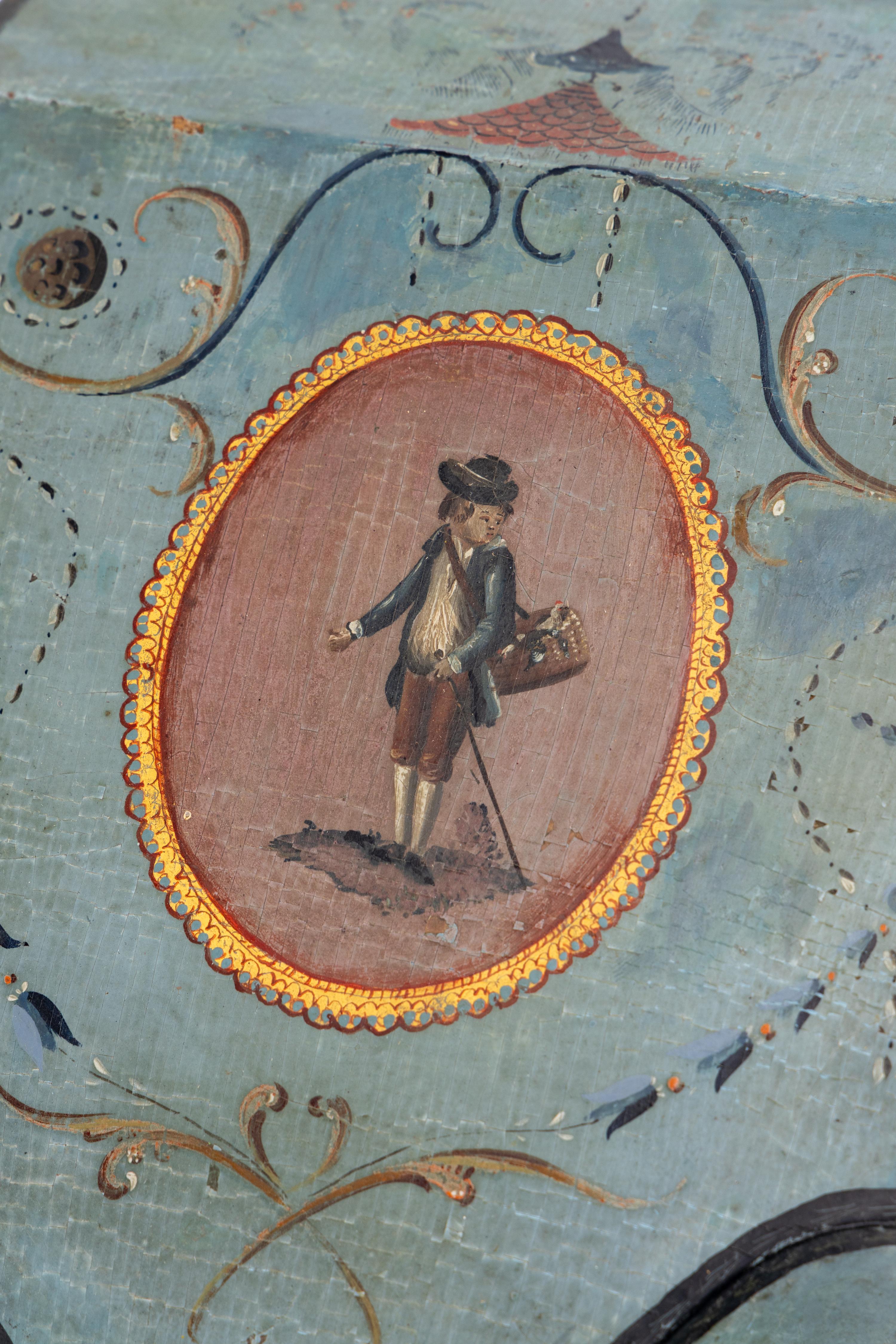 A George III Paint-Decorated Cutlery Box