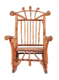 Adirondack Style Burlwood Rocking Chair