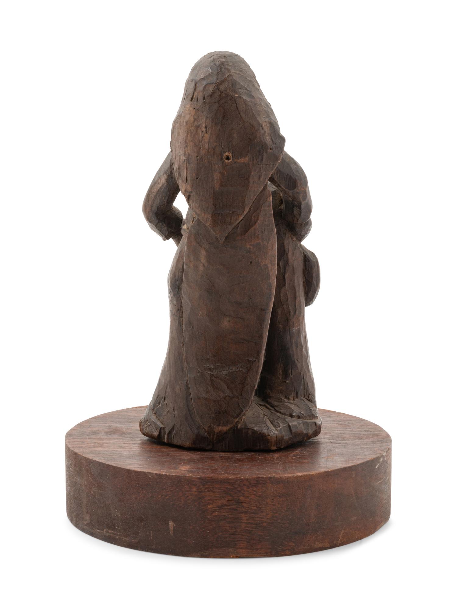 A French or Spanish Carved Wood Figural Group Depicting Saint Anne and the Infant Mary