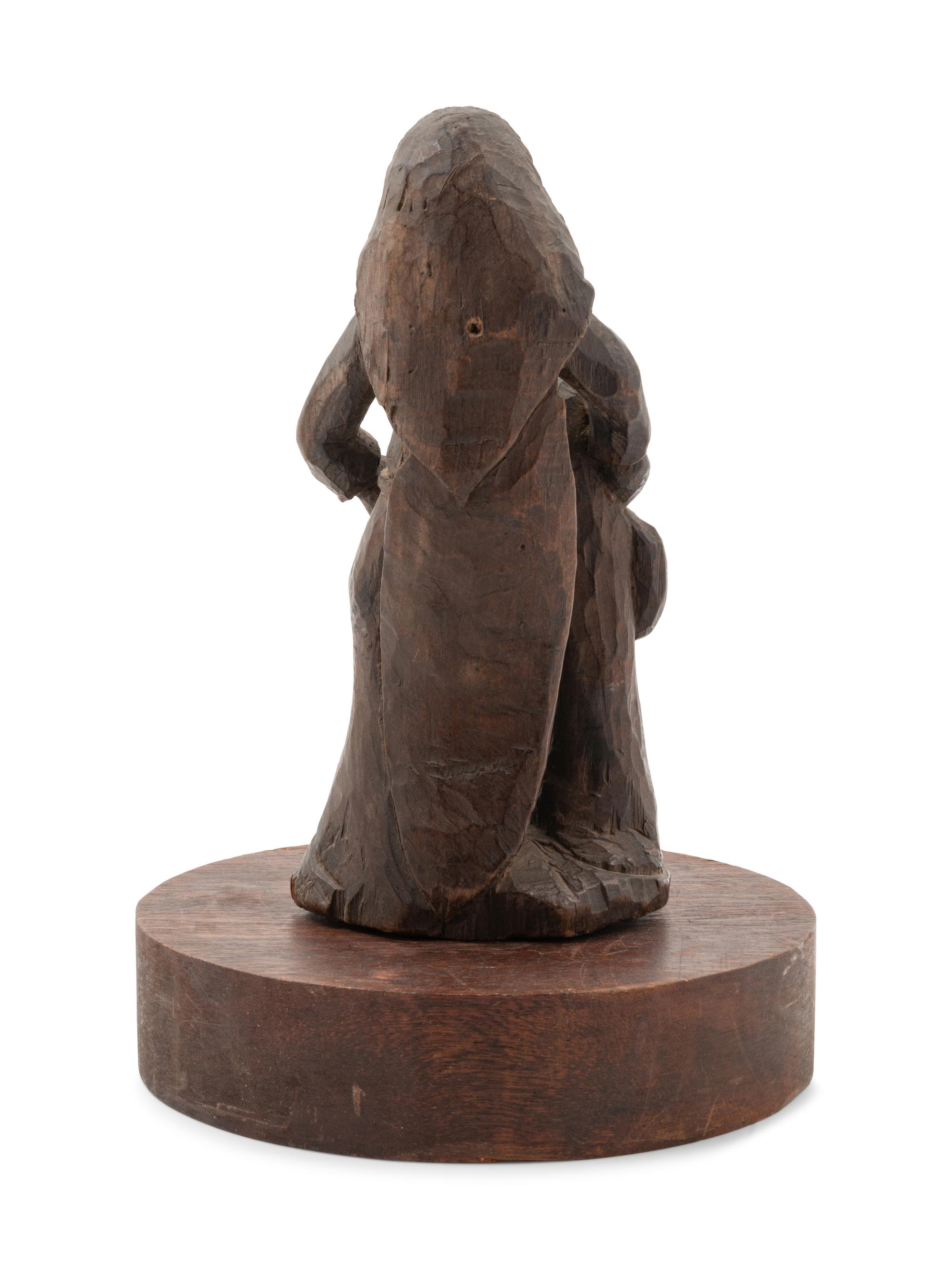 A French or Spanish Carved Wood Figural Group Depicting Saint Anne and the Infant Mary