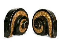 A Pair of Italian Painted and Gilt Volute Fragments