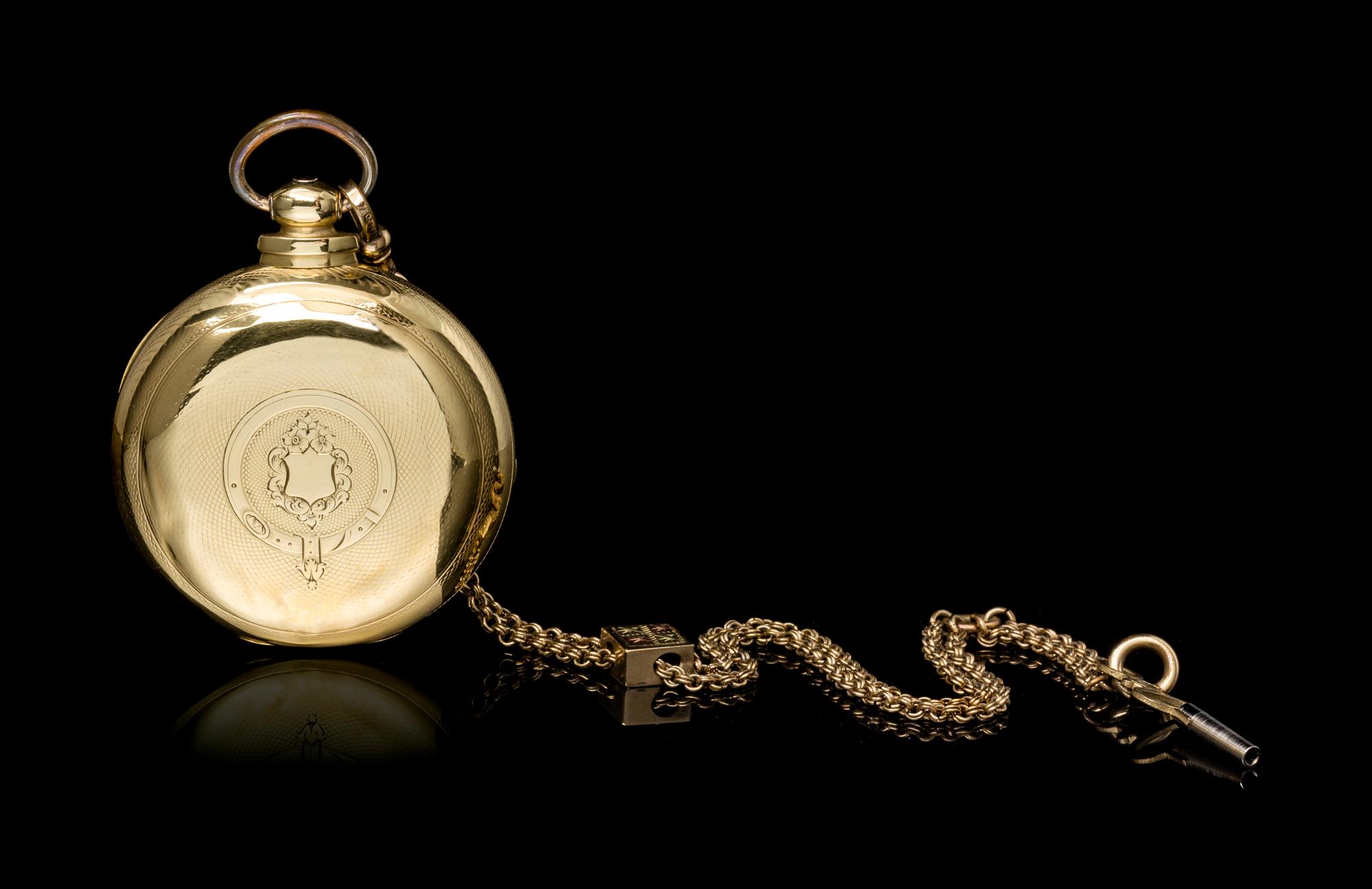 A 16 Karat Yellow Gold Hunter Case Key Wound Verge Movement Pocket Watch, Joseph Johnson, Liverpool, Circa 1855,
