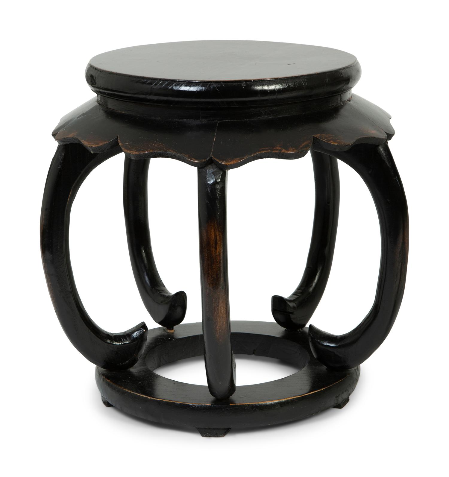 A Chinese Painted Harwood Garden Stool — 20TH CENTURY