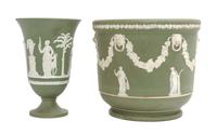 Two Wedgwood Jasperware Articles Height of first 7 1/2 inches.