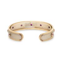MARIO BUCCELLATI, BICOLOR GOLD AND RUBY CUFF BRACELET