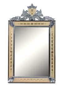 A Venetian Style Glass Framed Mirror Height 45 x width 28 1/2 inches. — 20TH CENTURY