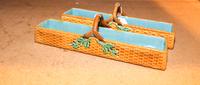 A Pair of Majolica Bread Baskets. Width 12 inches.