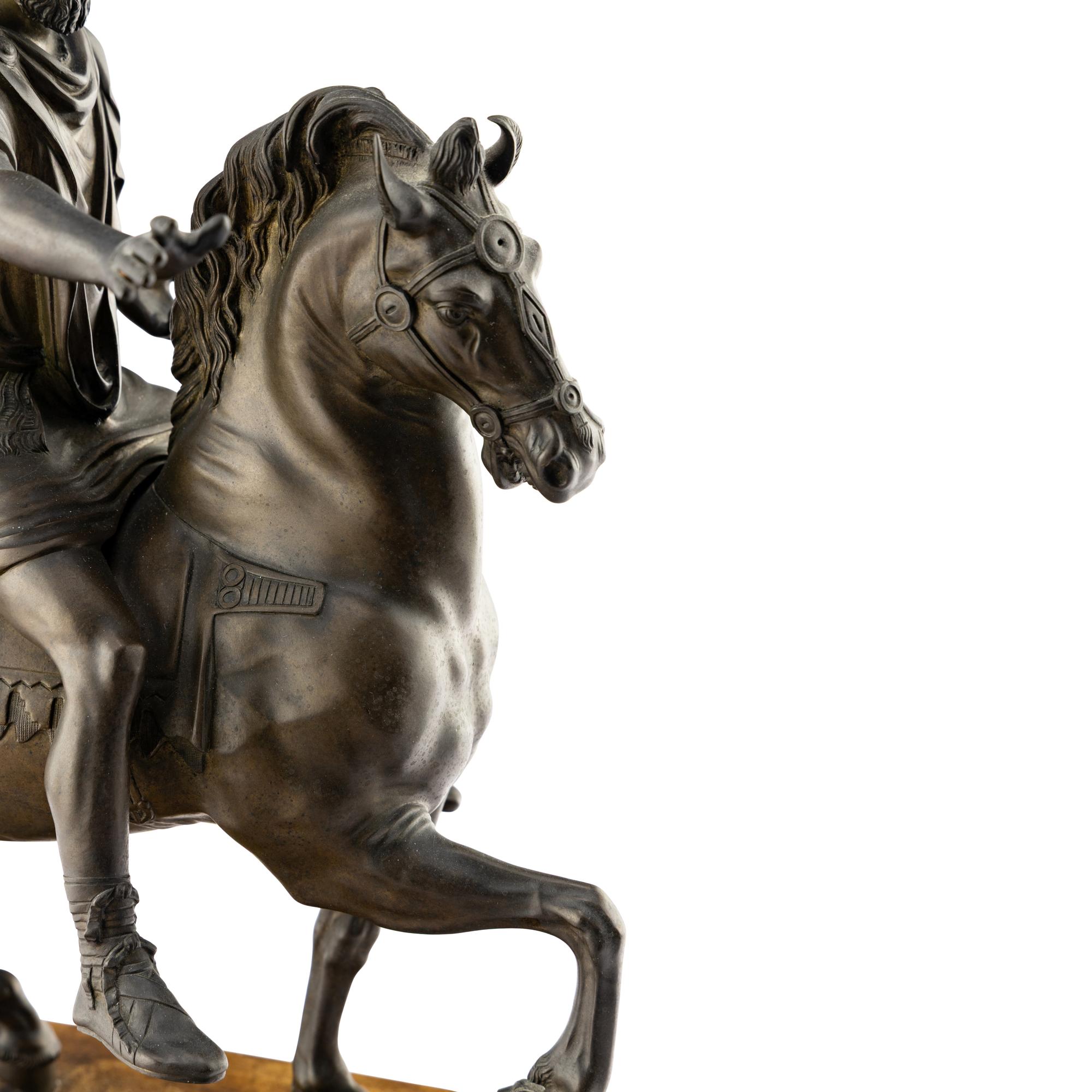 A Grand Tour Bronze Equestrian Model of Marcus Aurelius